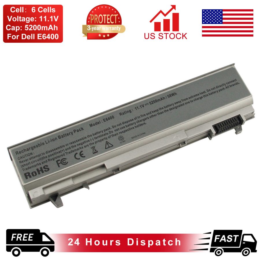 56Wh Laptop Battery For Dell Latitude E6400 E6410 E6500 E6510 312-0754 312-7414