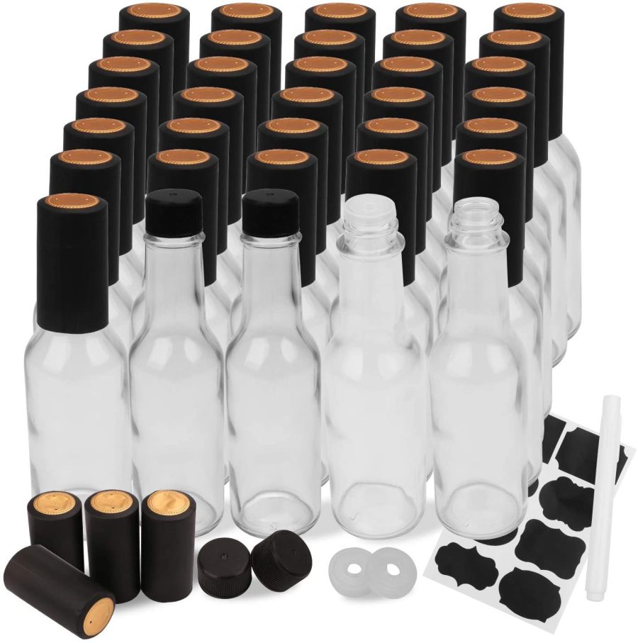 5Oz Clear Woozy Bottles With Shrink Capsules, Small Wine Bottles