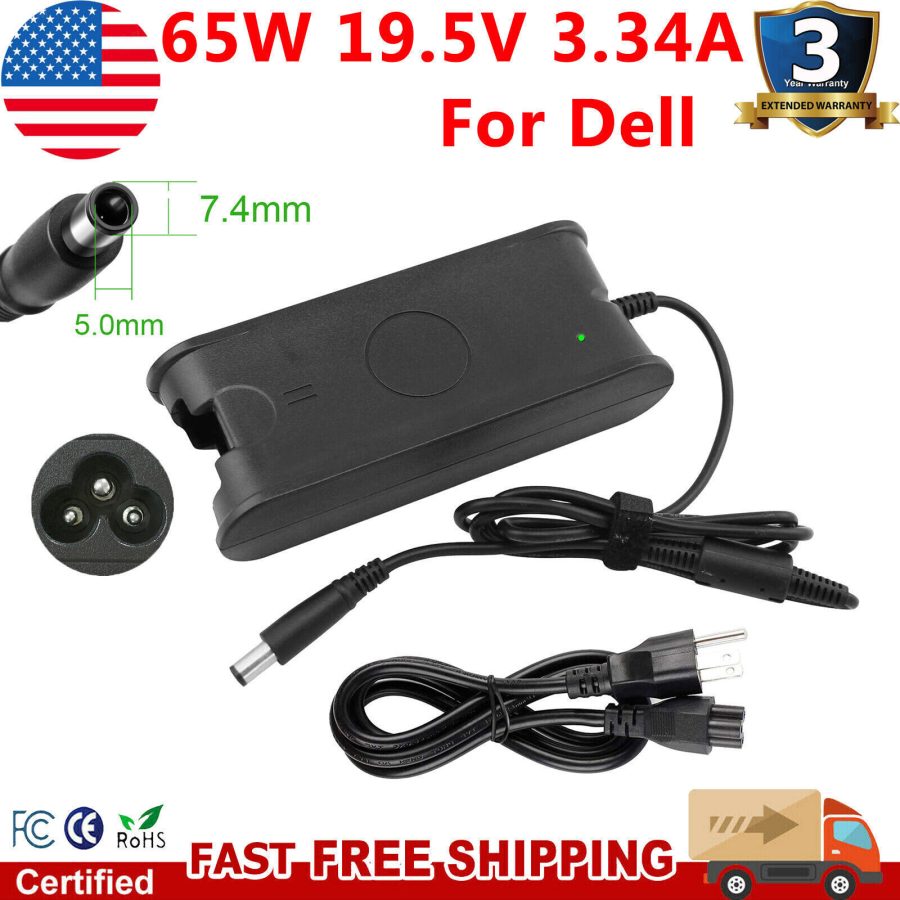 65W Ac Adapter Charger Power Cord For Dell Latitude 3190 2-In-1 7290 3300 Laptop