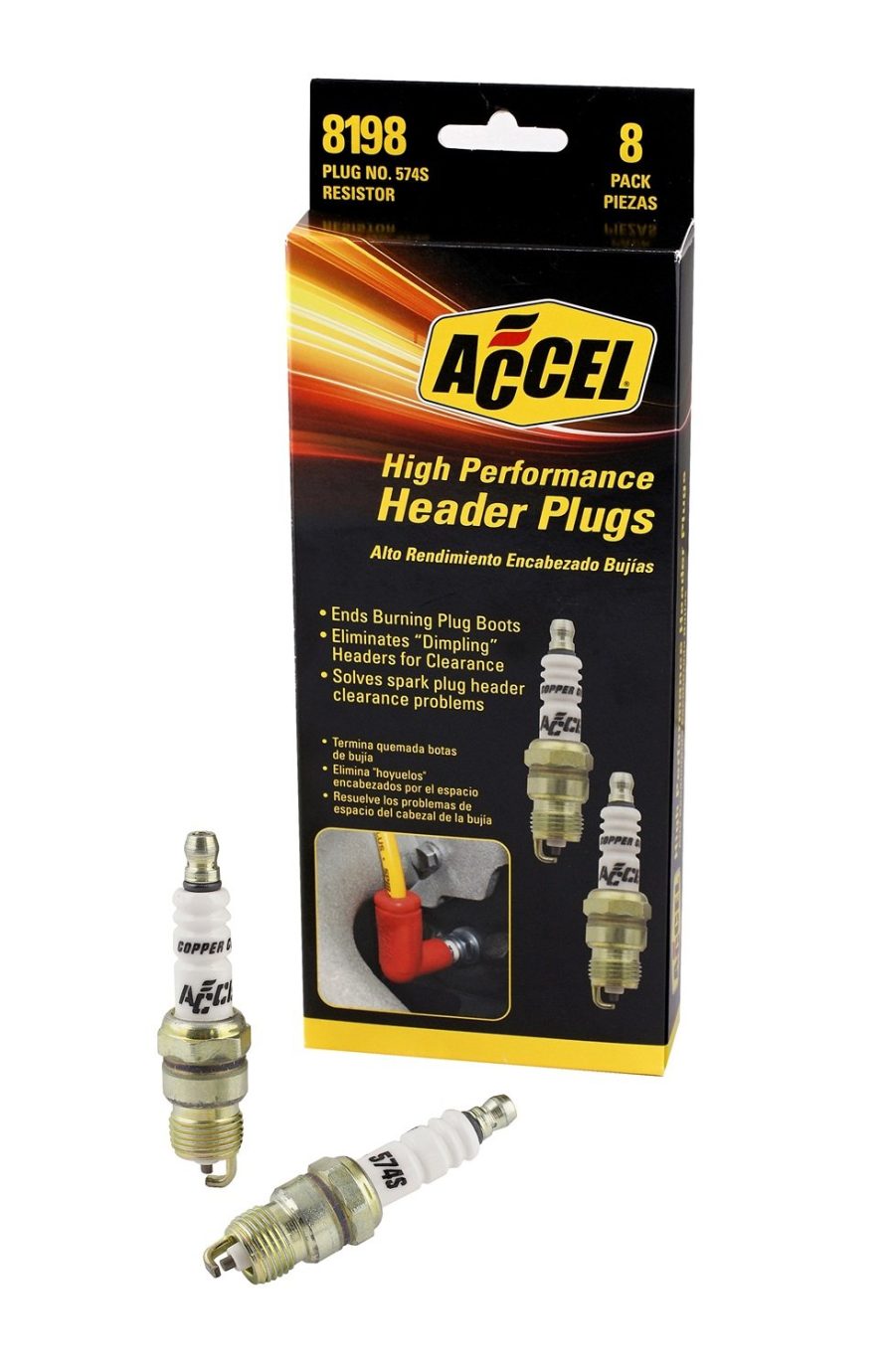 ACCEL 8198 Performance U-Groove Header Spark Plug - Pack of 8