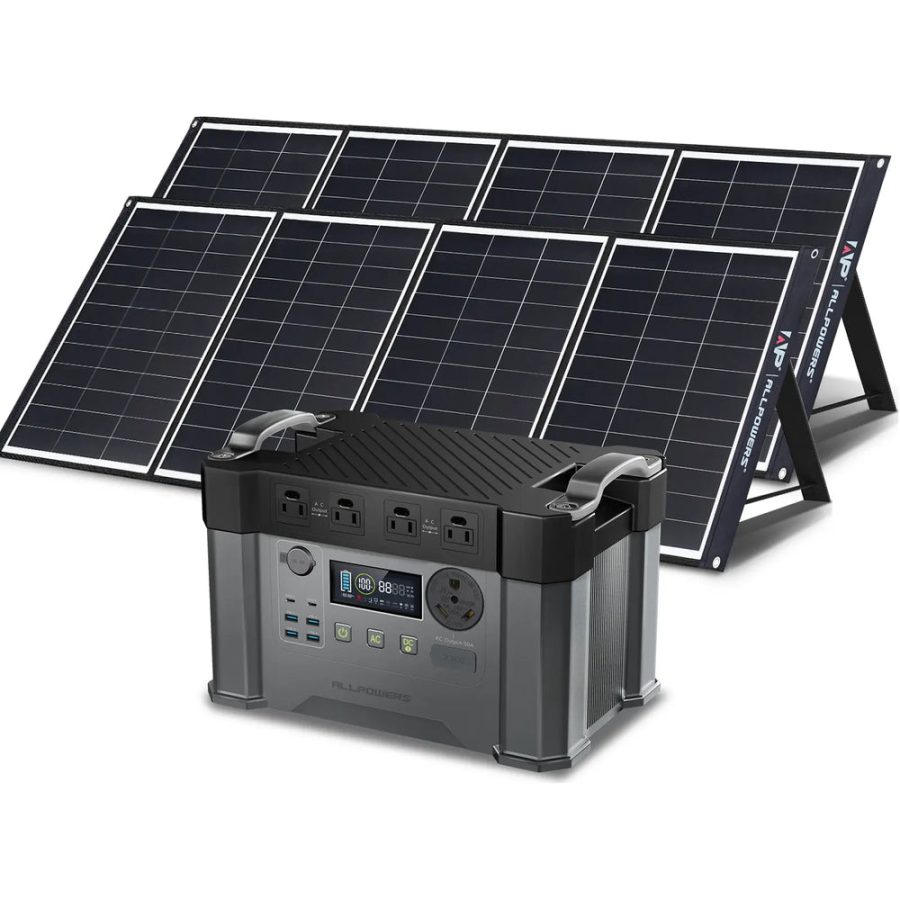 ALLPOWERS Solar Generator Kit 2400W Power Station 200W Solar Panel