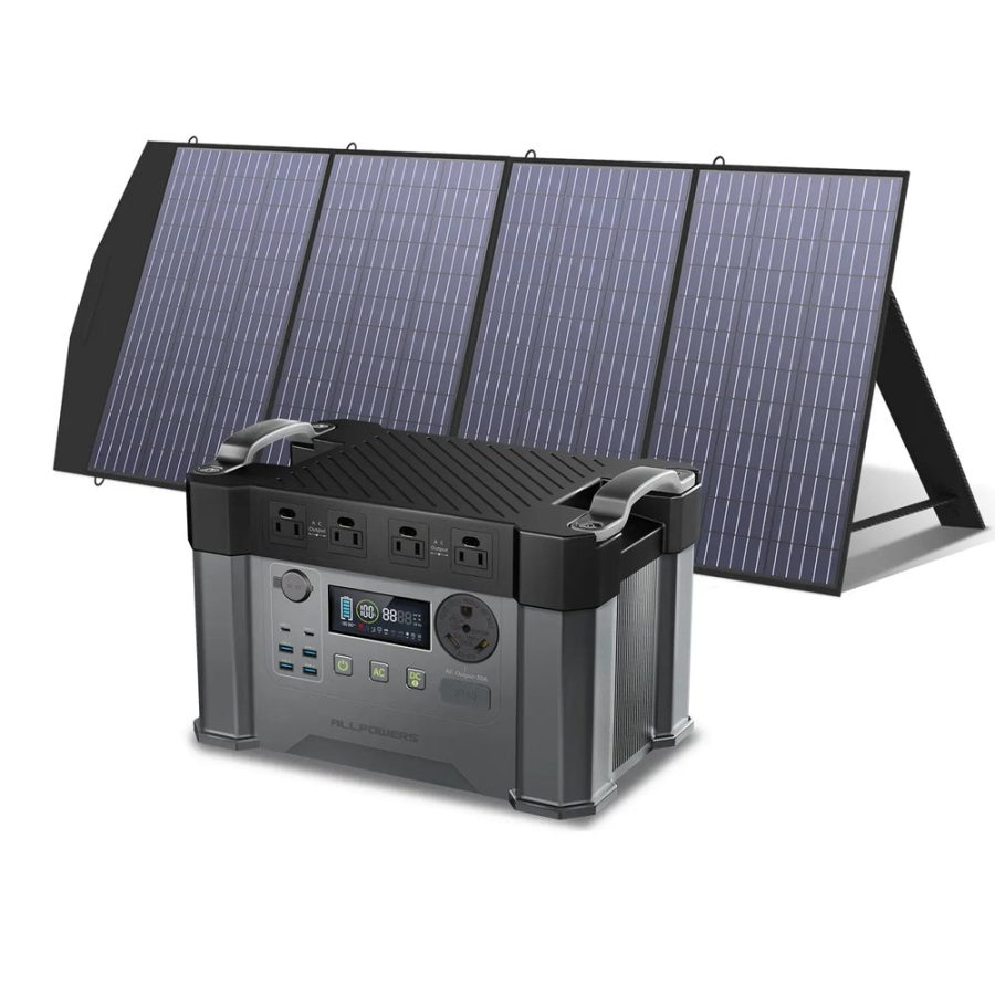 ALLPOWERS Solar Generator Kit 2400W Power Station 200W Solar Panel