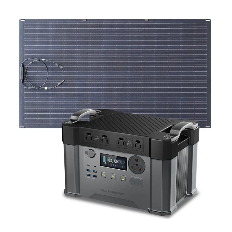 ALLPOWERS Solar Generator Kit 2400W (S2000 Pro + SF200 200W Flexible Solar Panel)