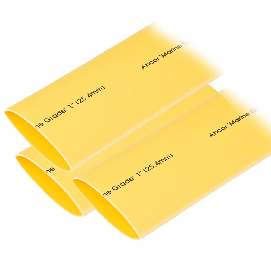 ANCOR 307924 HEAT SHRINK TUBING 1 INCH X 12 INCH - YELLOW - 3 PIECES