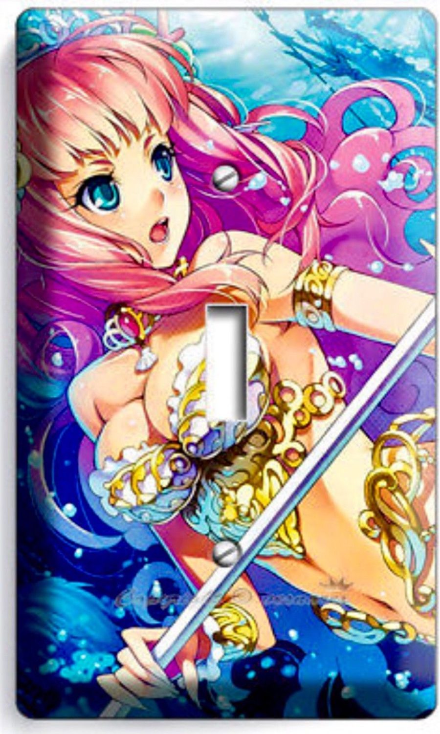 ANIME SEXY MANGA GIRL LITTLE MERMAID LIGHT SWITCH 1 GANG WALL PLATES ROOM DECOR