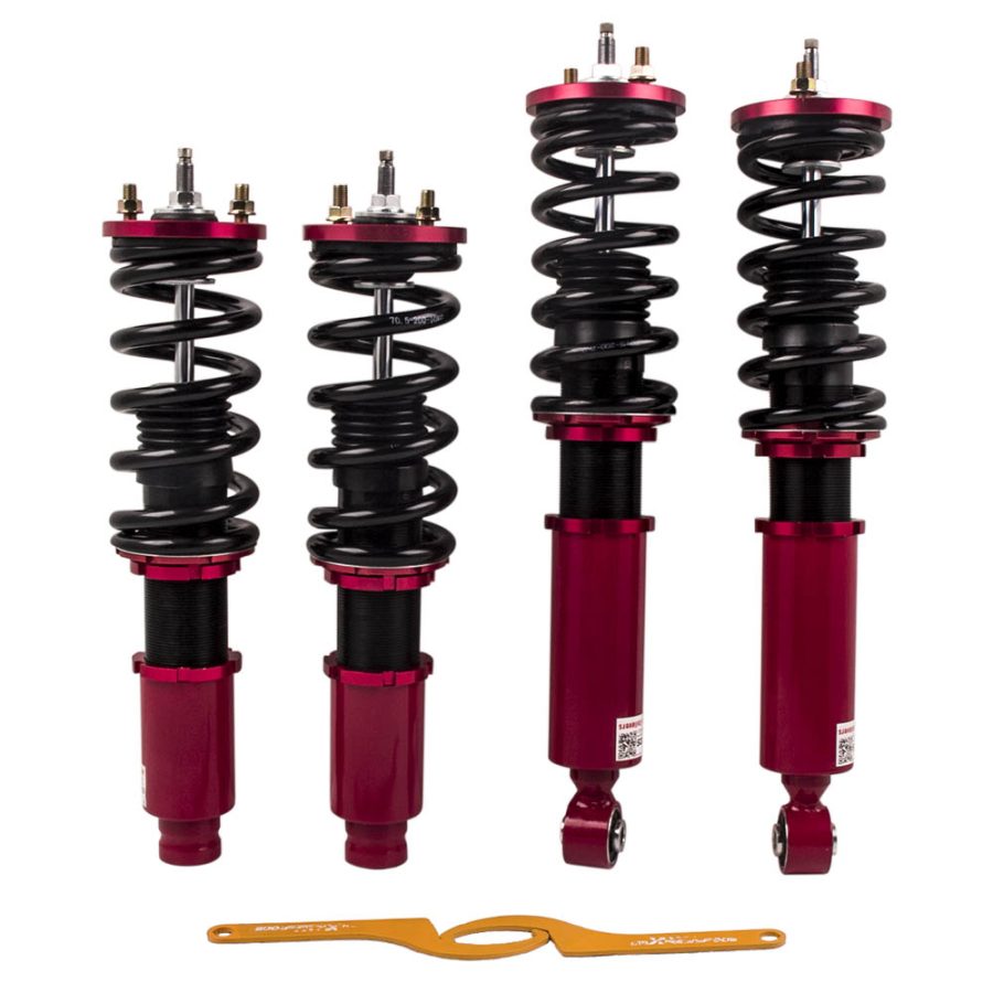 Adj. Damper Full Set compatible for HONDA CR-V 1996-2001 Coilover Absorber Kit Red lowering kit