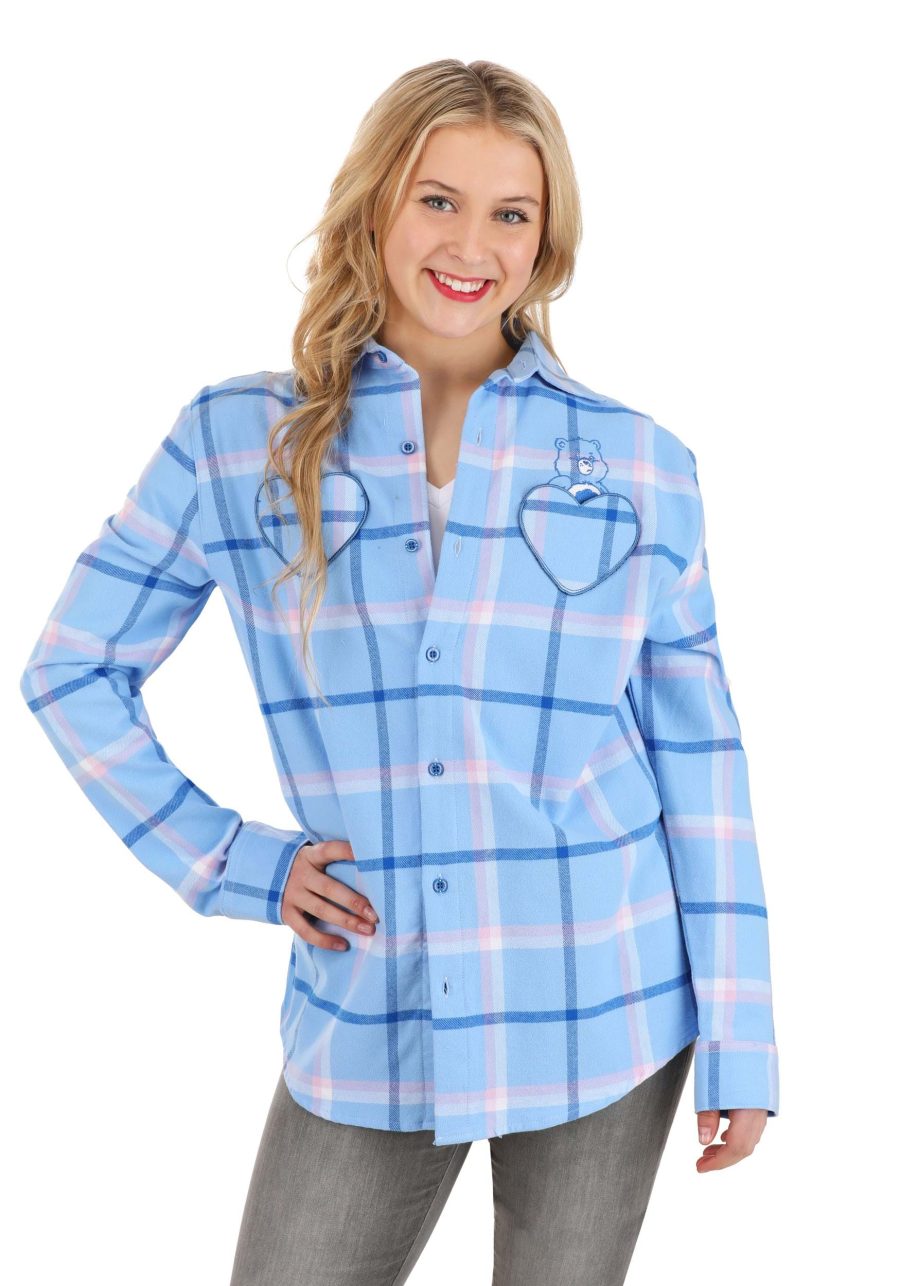 Adult Cakeworthy Care Bears Grumpy Bear Flannel Shirt