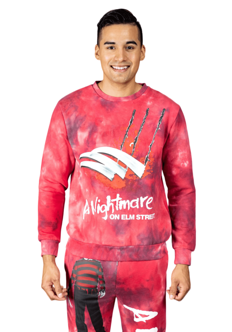 Adult Cakeworthy Nightmare on Elm Street Tie Dye Crewneck