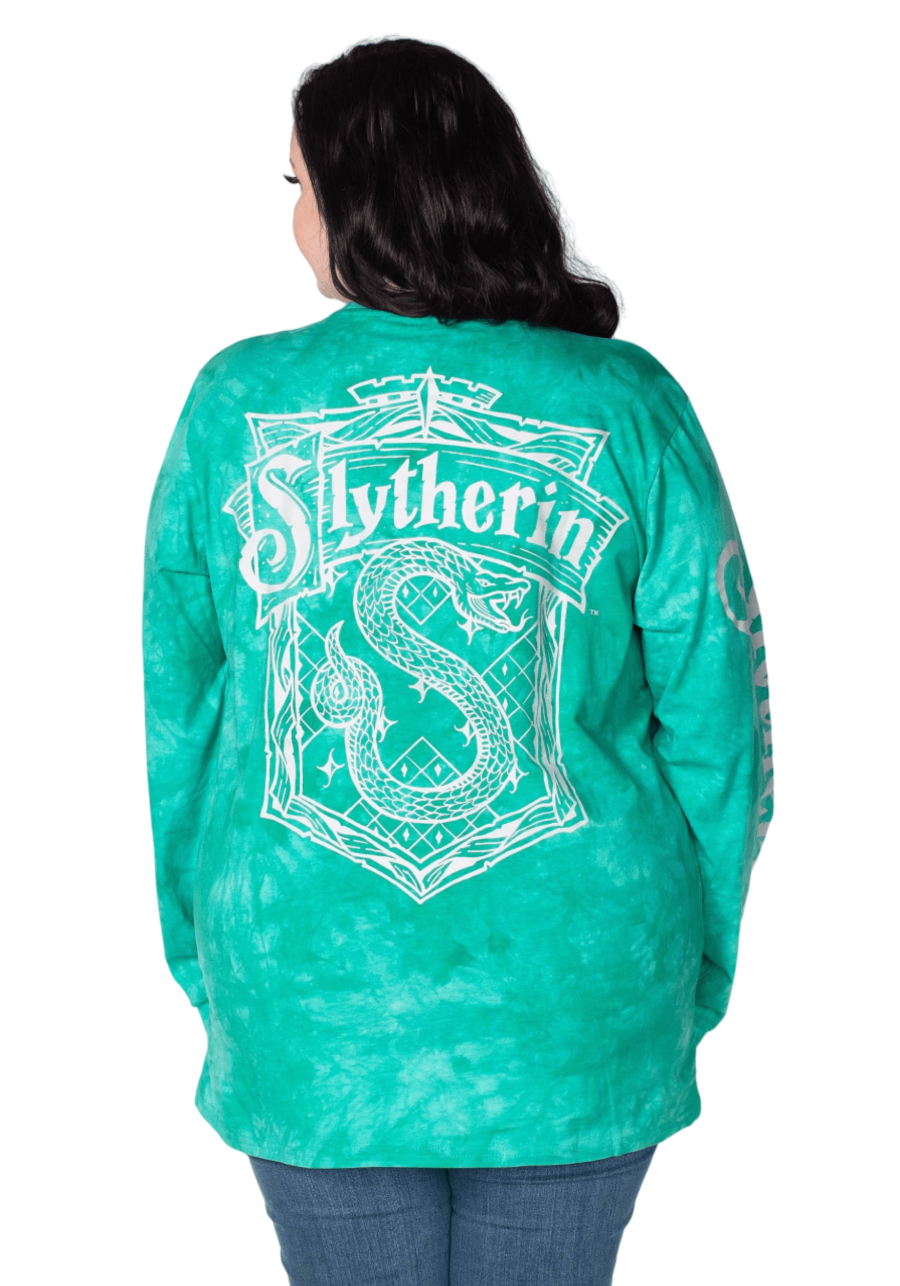 Adult Cakeworthy Slytherin Tie Dye Long Sleeve T-Shirt