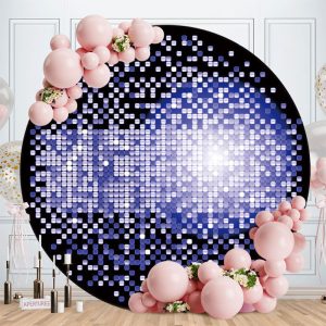 Aperturee Black And Purple Round Bokeh Birthday Backdrop