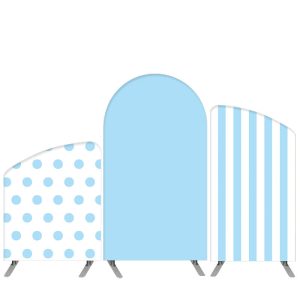 Aperturee Blue And White Stripes Theme Birthday Arch Backdrop Kit | Round Arch Backdrop Cover | Diy Round Arch Backdrop | Chiara Wall Backdrop Diy