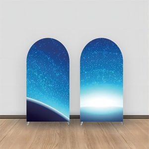 Aperturee Blue Sky Light Galaxy Double Sided Arch Backdrop | Round Arch Backdrop Cover | Wedding Arch Backdrop | Chiara Wall Backdrop Diy