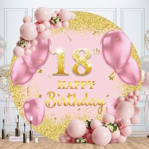 Aperturee Blue Stage Theme Round Happy Birthday Backdrop | Birthday Backdrop Ideas | Round Backdrop Cover Diy | Happy Birthday Round Backdrop Cover