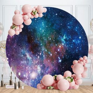 Aperturee Circle Starry Sky Happy Birthday Backdrop For Party