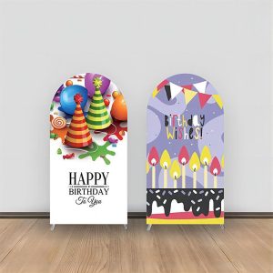 Aperturee Double Sided Birthday Wishes Cake Cap Arch Bakcdrop | Wedding Arch Backdrop | Circle Arch Backdrop Diy | Diy Arch Backdrop Cover