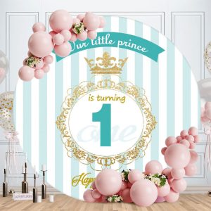 Aperturee Little Prince Turning One Round Birthday Backdrop