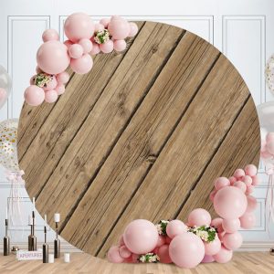 Aperturee Natural Khaki Custom Round Birthday Backdrop