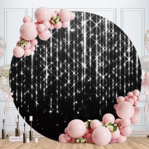 Aperturee Pink Marble Texture Round Birthday Backdrops | Round Backdrop For Birthday Party | Circle Background For Party | Round Backdrop Cover Diy