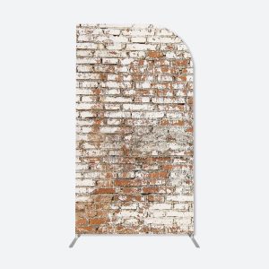 Aperturee Retro Faded Brick Wall Single Fillet Arch Backdrop | Chiara Arch Backdrop Diy | Circle Arch Backdrop Diy | Diy Arch Backdrop Cover