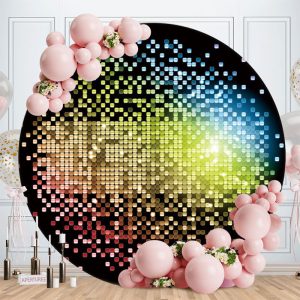 Aperturee Round Planetary Rocket Happy Birthday Backdrop | Custom Round Birthday Backdrop | Birthday Round Backdrop Cover | Birthday Backdrop Ideas