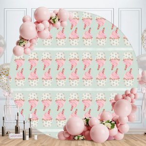 Aperturee Safari Animals Round Happy Birthday Backdrop | Round Backdrop Fabric Cover | Circle Background For Party | Round Backdrop Cover Diy