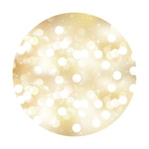 Aperturee Shining White Dots Gold Bokeh Round Backdrops For Party | Round Backdrop Stand Covers | Custom Round Birthday Backdrop | Custom Round Banner