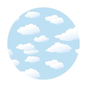 Aperturee White Clouds Blue Round Happy Birthday Backdrop For Boy | Round Backdrop Cover Diy | Round Backdrop Stand Covers | Circle Party Backdrop