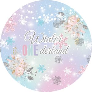 Aperturee Winter One Derland Colorful Round 1St Birthday Backdrop | Round Backdrop Cover Diy | Circle Party Backdrop | Round Backdrop Fabric Cover