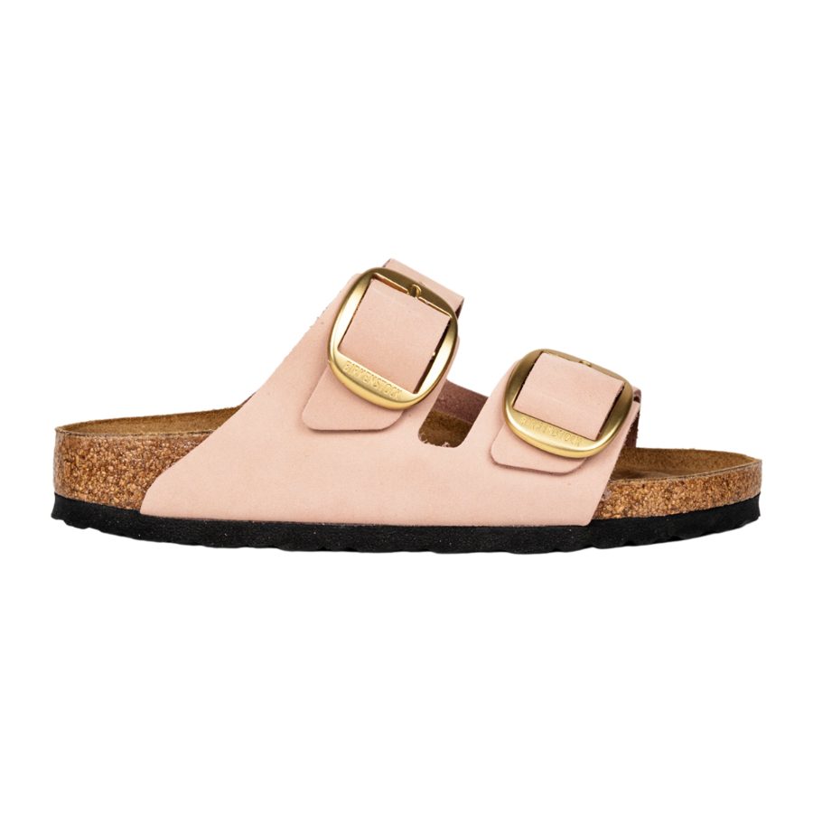 Arizona Big Buckle pink soft nubuck sandal