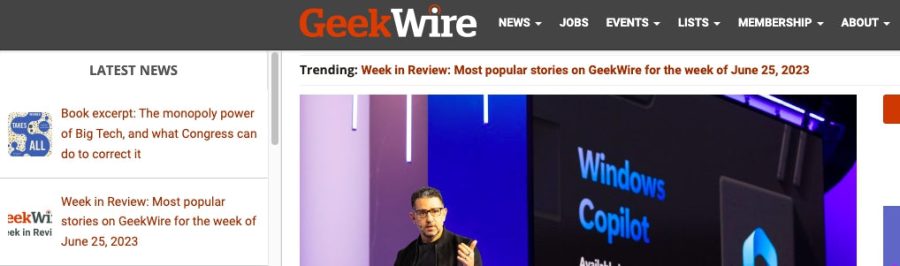 Article for Geekwire