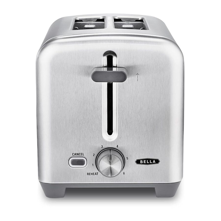 BELLA 2 Slice Toaster with Extra Wide Slots & Removable Crumb Tray - 6 Browning