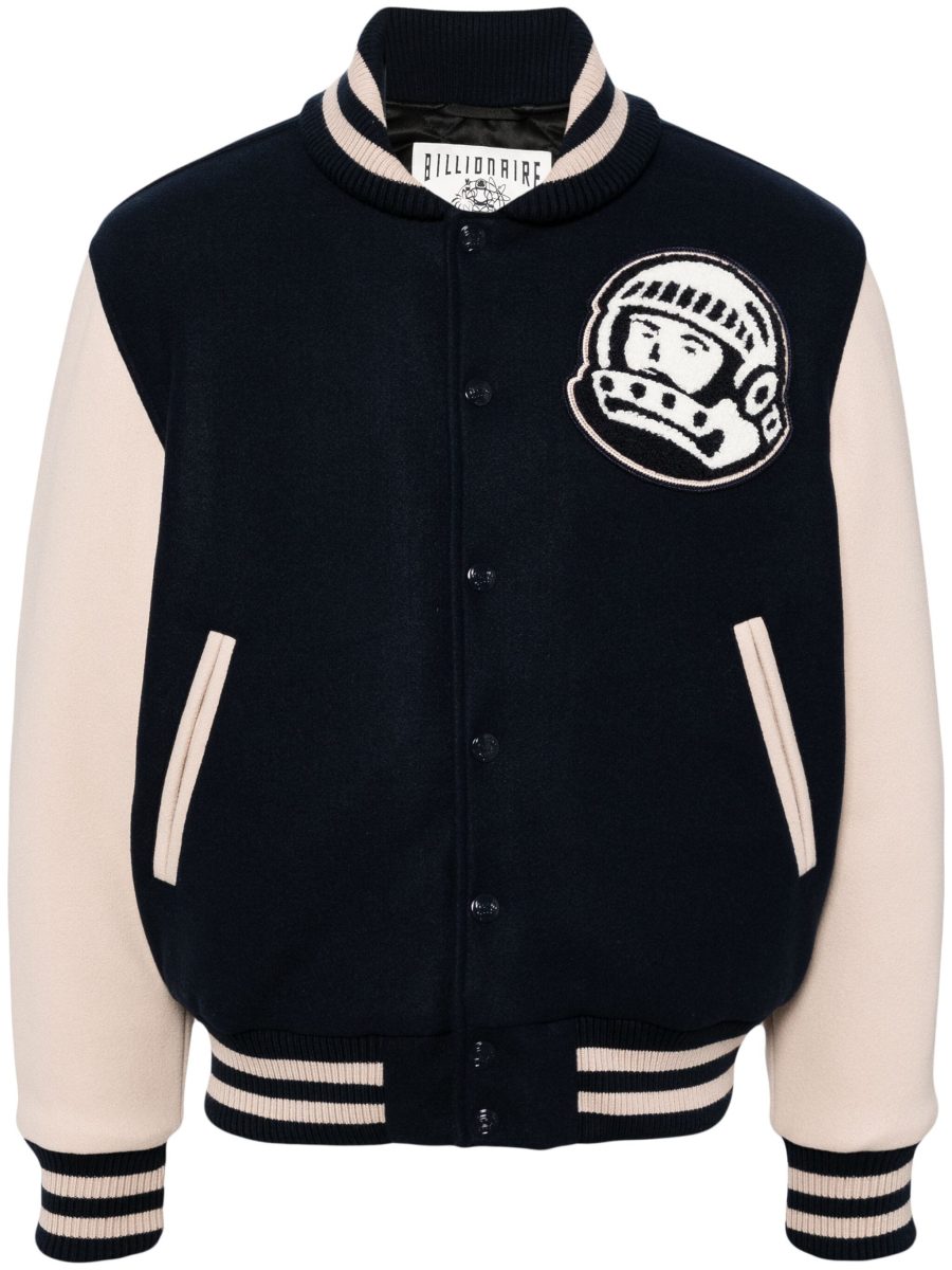 BILLIONAIRE BOYS CLUB Arch Logo Varsity Jacket Navy