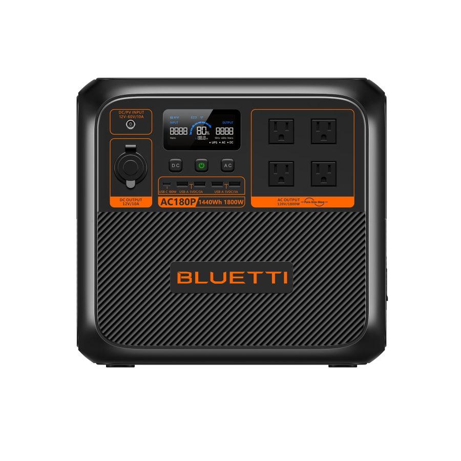 BLUETTI AC180/P Solar Portable Power Station | 1,800W 1,152 | 1440Wh, AC180P | 1800W,1440Wh Power Station