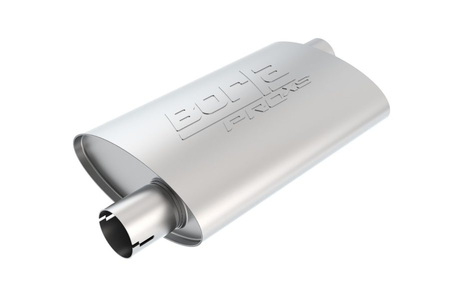 BORLA 400491 ProXS ProXS Muffler 3 INCH Offset Inlet/ 3 INCH Offset Outlet, 4 INCH x 9.5 INCH Oval, 14 INCH Long Body, 19 INCH Overall Length. Universal Part. Reversible Design. Notched Necks.