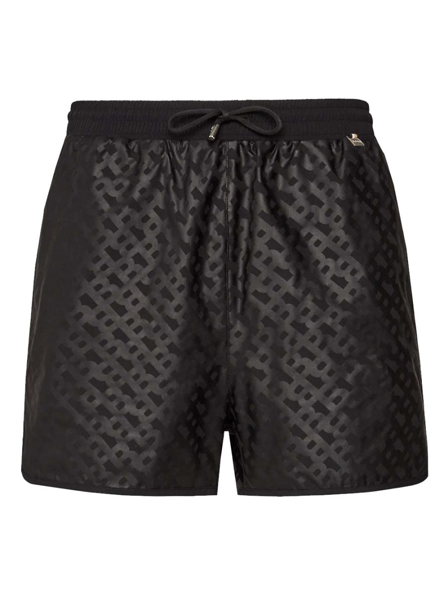 BOSS Monogram Graphic Print Swim Shorts Black