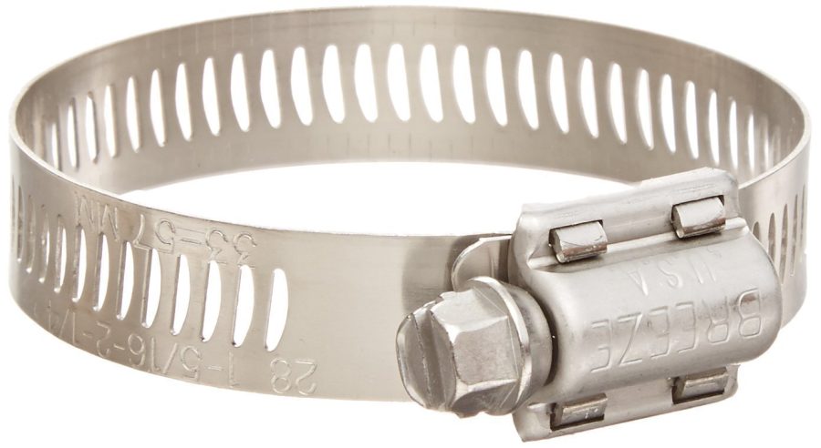 BREEZE 62010H Power-Seal Stainless Steel Hose Clamp, Worm-Drive, SAE Size 10, 9/16 INCH to 1-1/16 INCH Diameter Range, 1/2 INCH Bandwidth (Case of 10)