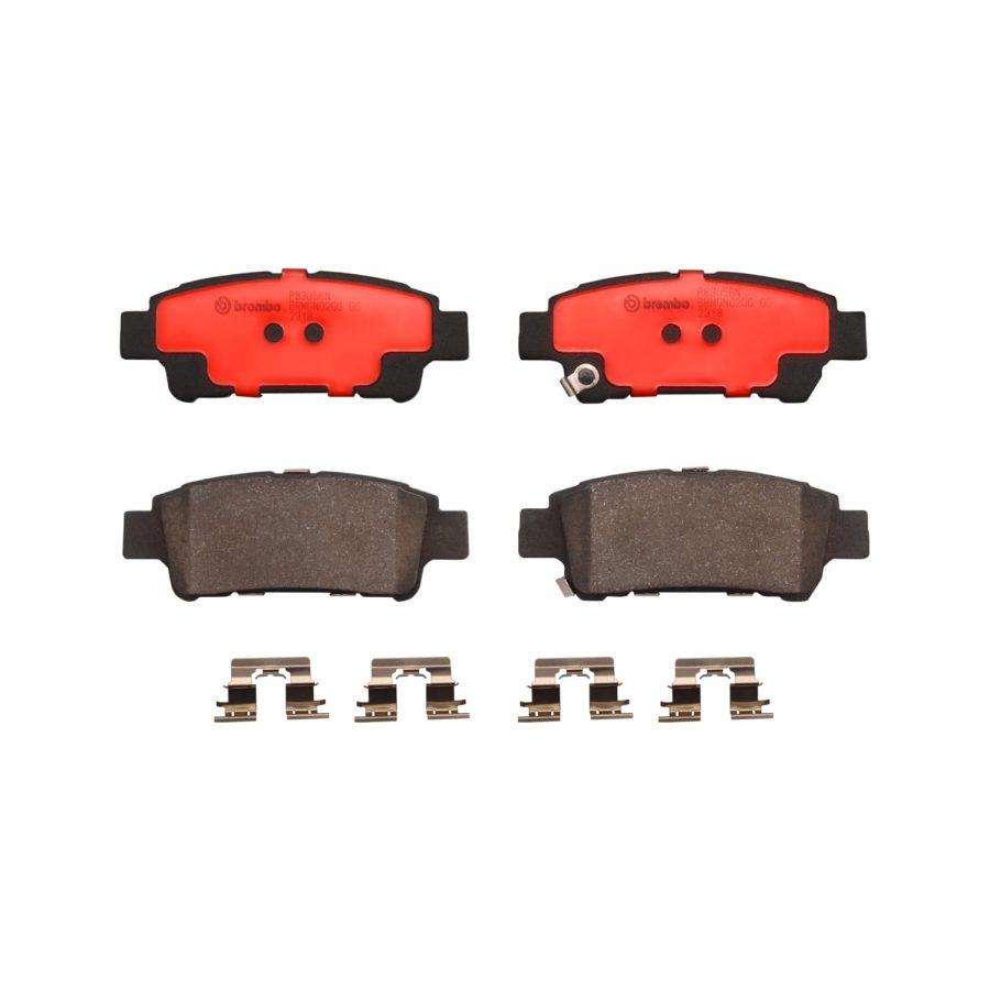 BREMBO P83056N Brake Pad; NAO; FMSI Number D995-7895; Ceramic; Set Of 4; With Hardware; Fits 2004-2010 Toyota Sienna