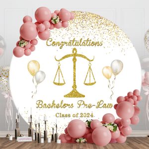 Bachelors Prelaw Class Of 2024 Grad Round Backdrop - Aperturee