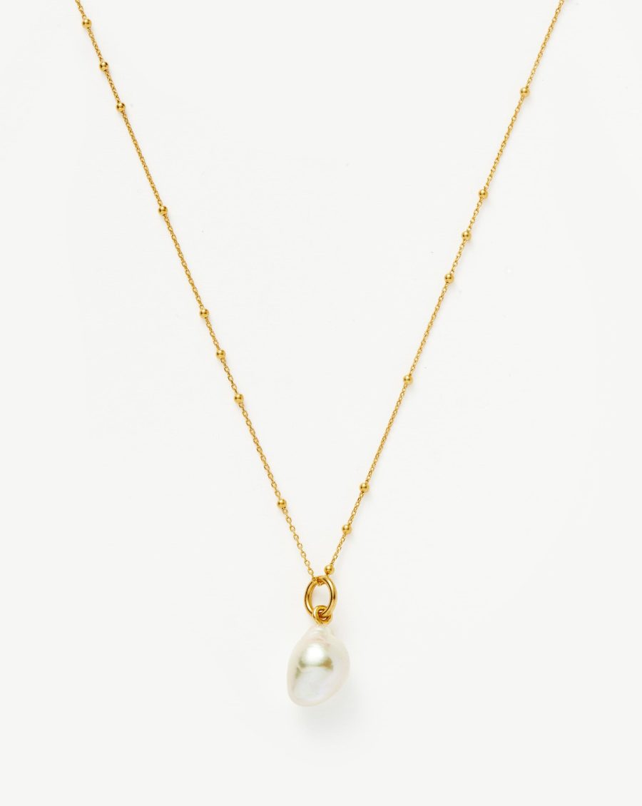 Baroque Pearl Chain Necklace | 18k Gold Vermeil/Pearl