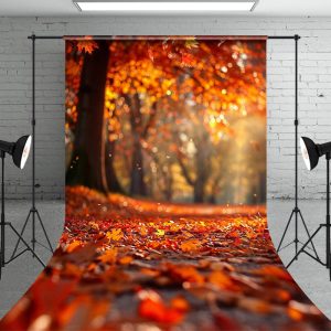 Bokeh Maple Leaf Forest Autumn Photography Backdrop