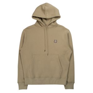 Bold Fox Head Patch Comfort hoodie in olive green