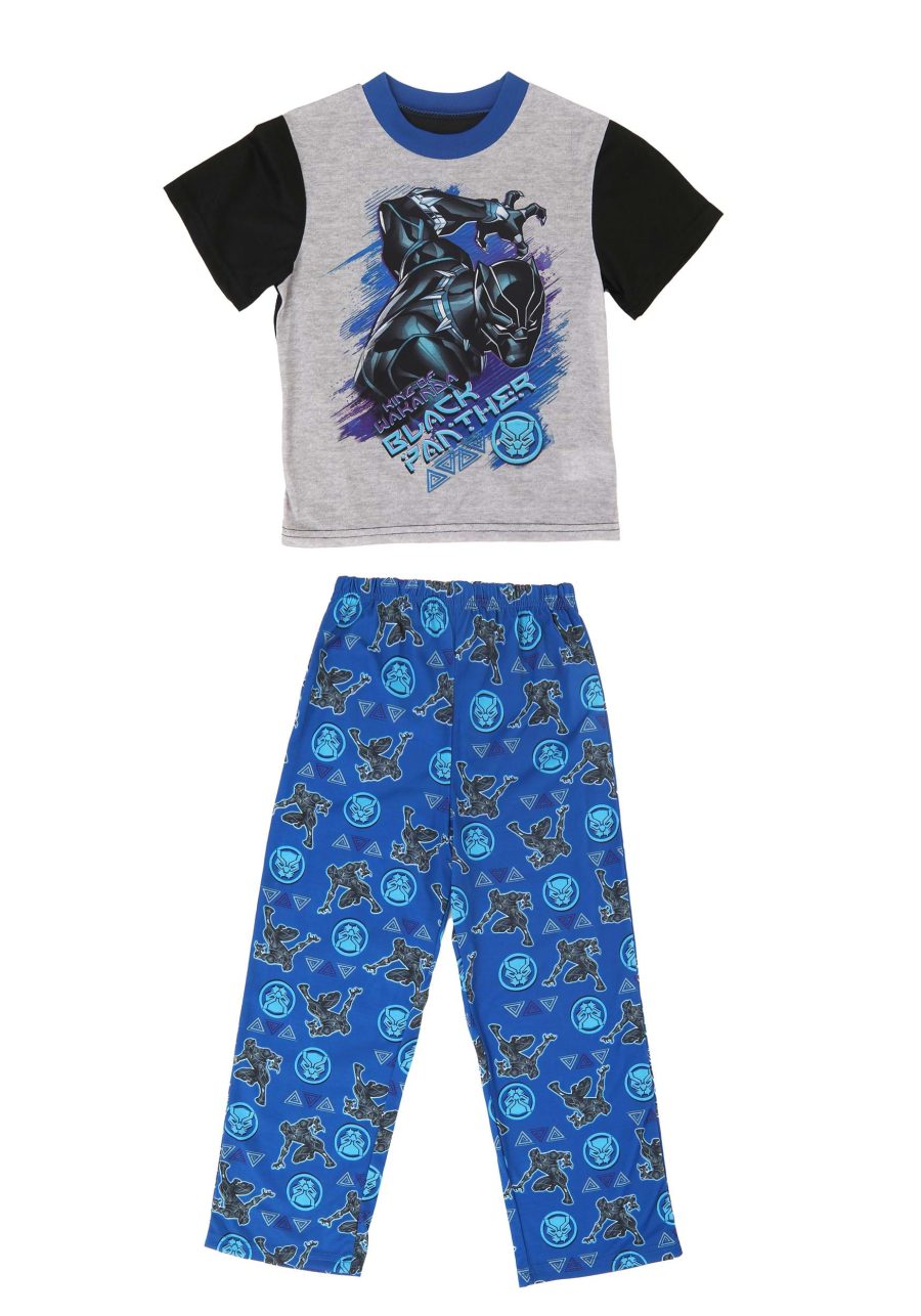 Boy's Black Panther King Sleep Set