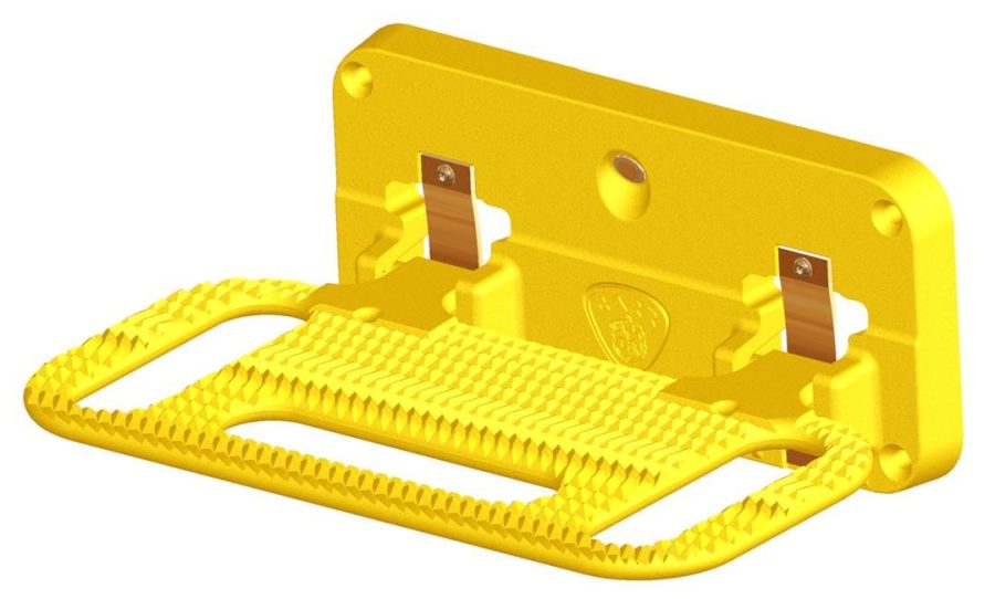 CARR 195007 Hd Mega Ladder Rack Step - Safety Yellow - Chevy Express/Gmc Savana (Step Not Illuminated) - (Single)