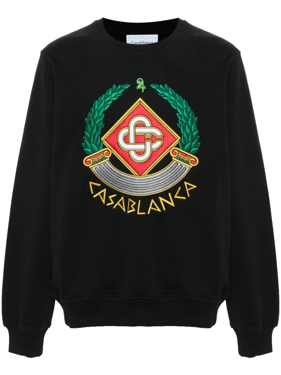 CASABLANCA Casa Crest-Embroidered Sweatshirt Black