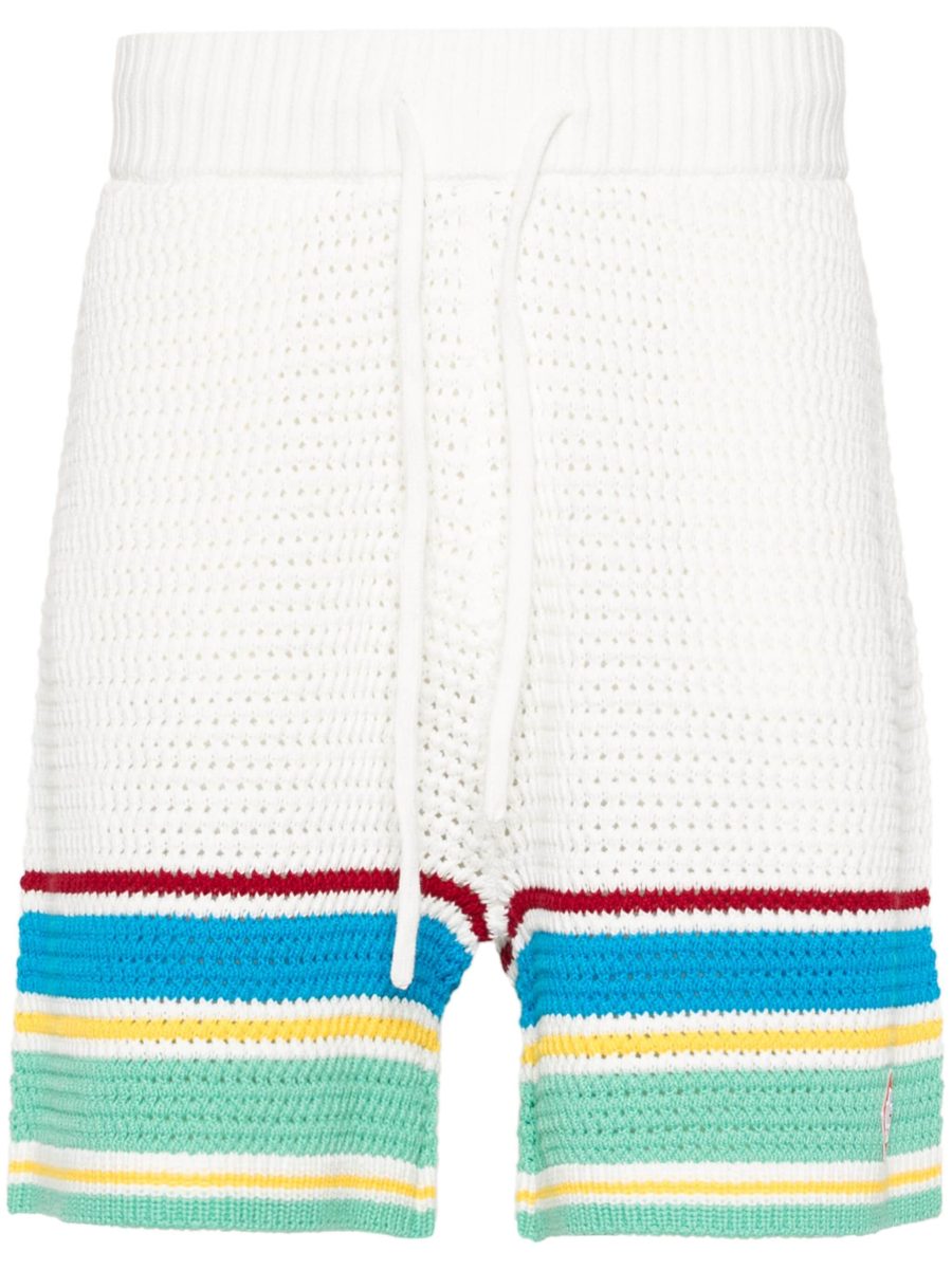 CASABLANCA Crochet Effect Tennis Shorts White/Blue/Multi