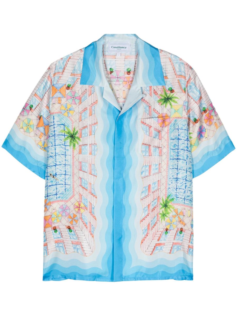 CASABLANCA Graphic Print Silk Shirt Le Plongeon