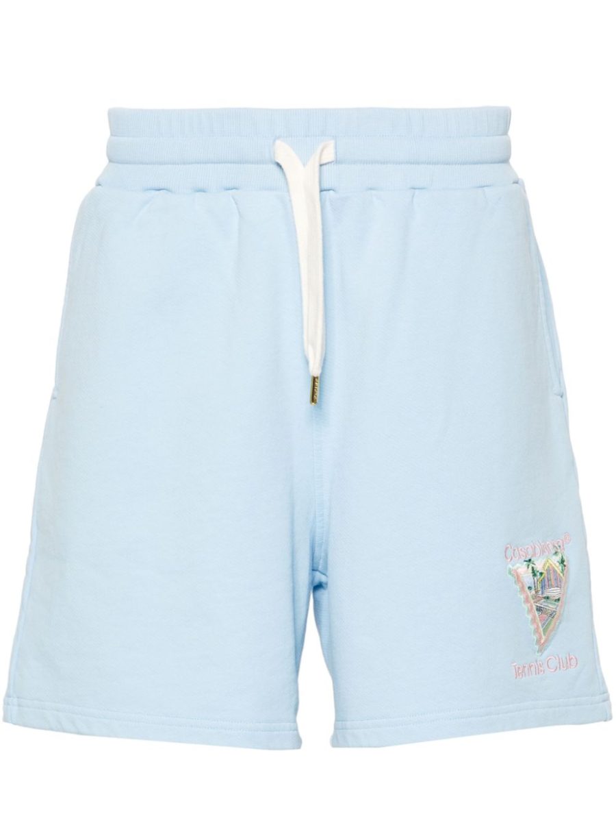 CASABLANCA Maison de Reve Embroidered Sweat Shorts Pale Blue