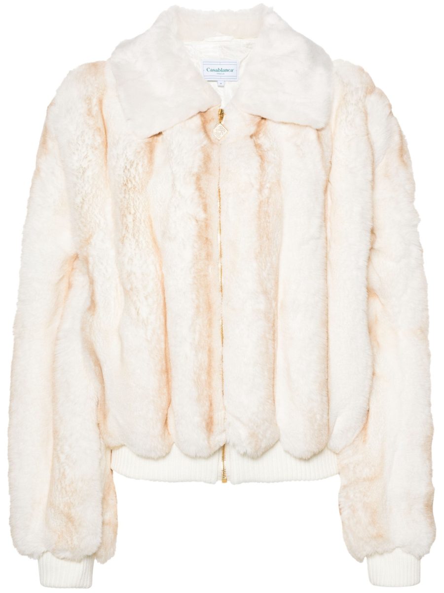 CASABLANCA WOMEN Faux Fur Jacket Off-White