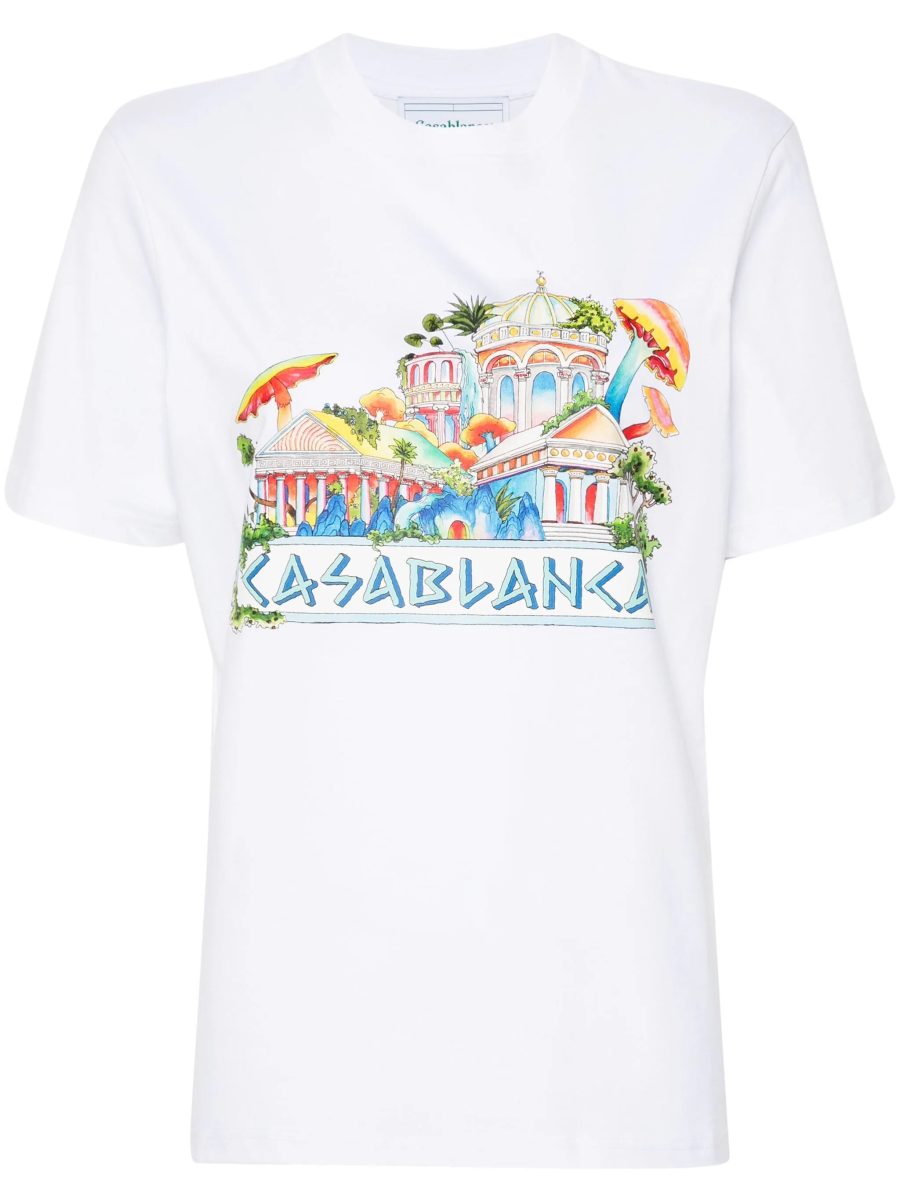 CASABLANCA WOMEN The Road To Knowledge Printed T-Shirt White