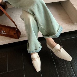 CHIKO Evie Square Toe Block Heels Loafers Shoes